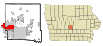 Polk County Iowa Incorporated and Unincorporated areas Urbandale Highlighted